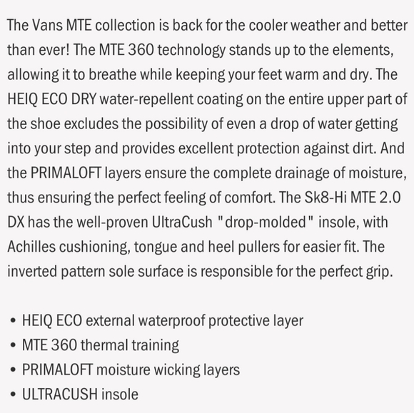 Vans Sk8-Hi Mte 2.0 Dx *NWT* - Picture 11 of 12